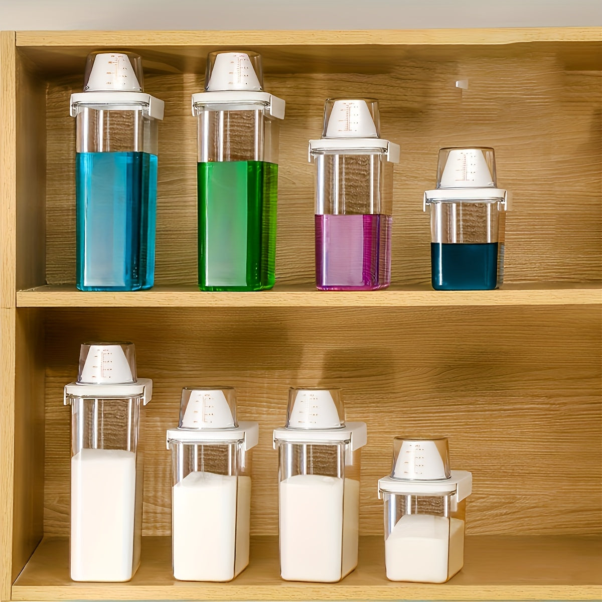 Large Capacity Laundry Detergent Dispenser with One-Touch Lever &amp; Spill-Proof Nozzle - Transparent Sealed Plastic Container, Hygienic Leakproof Lid