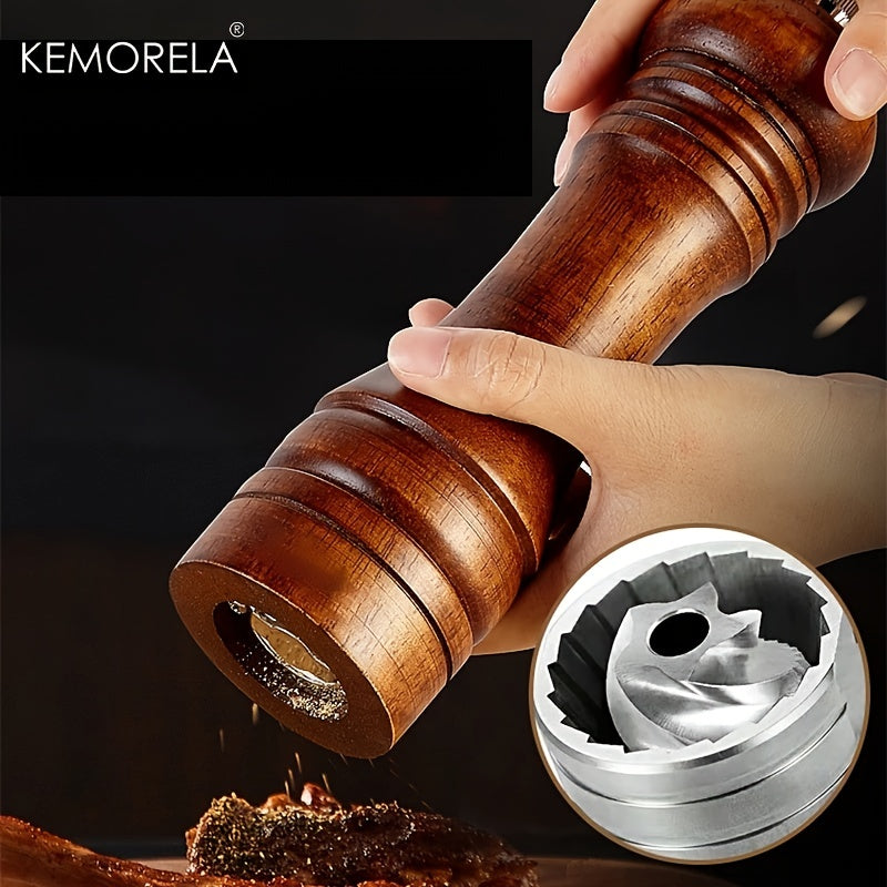 KEMORELA Handheld Manual Wooden Pepper Grinder - Classic Design, Durable Natural Material, Precision Grinding for Kitchen &amp; Dining, High-Quality Spice Mill, Culinary Accessories | Classic Kitchenware | Smooth Grip Design