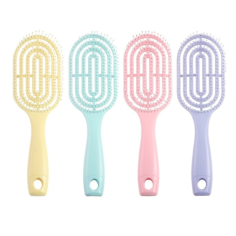 Brosse démêlante pour cheveux bouclés et lisses, adaptée cheveux secs ou mouillés, convient à tous types de cheveux.