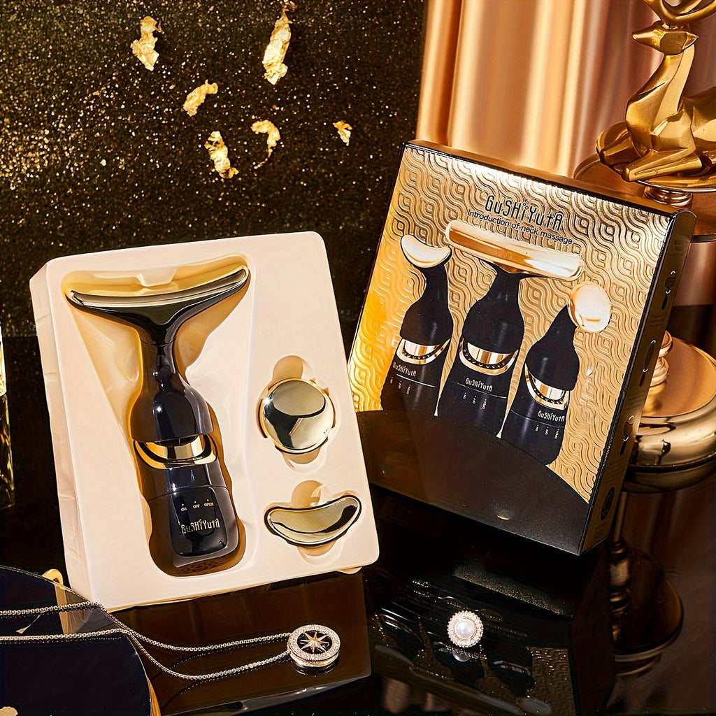 Appareil de massage visage et yeux multifonction GuSHiYuTA, fonctionne avec piles AA 36V, idéal spa maison et soins beauté, cadeau pratique.