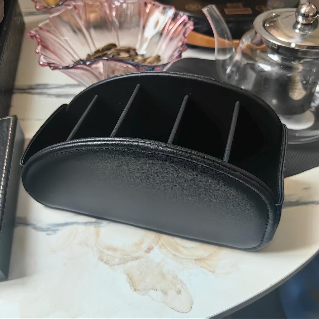 1pc Remote Control Holder Organizer with 5 Compartments - TV/DVR/Cable Box Compatible, Space-Saving Tray for Living Room, Home Office, Bedroom - Compatible with One/Two/Three/Four/Five - Desktop Organizer for Remotes, Glasses