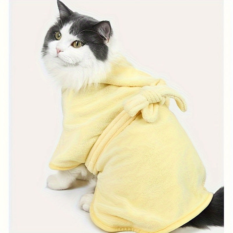 Ultra-Absorbent Microfiber Pet Bathrobe for Small to Medium Dogs &amp; Cats - Quick Dry, Soft, All-Season Comfort with Secure Hook-and-loop Fastener Closure