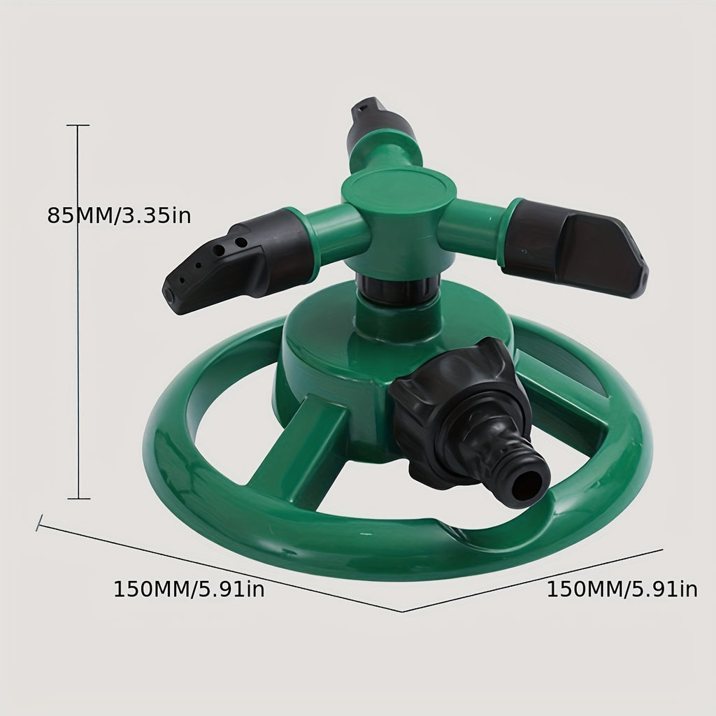360-Degree Rotating Lawn Sprinkler Head - Multi-Functional Garden Irrigation Tool for Efficient Outdoor Watering, Adjustable Flow, Green Plastic Design, 360° Coverage for Lawns &amp; Gardens, Outdoor Sprinkler | Rotating Sprinkle