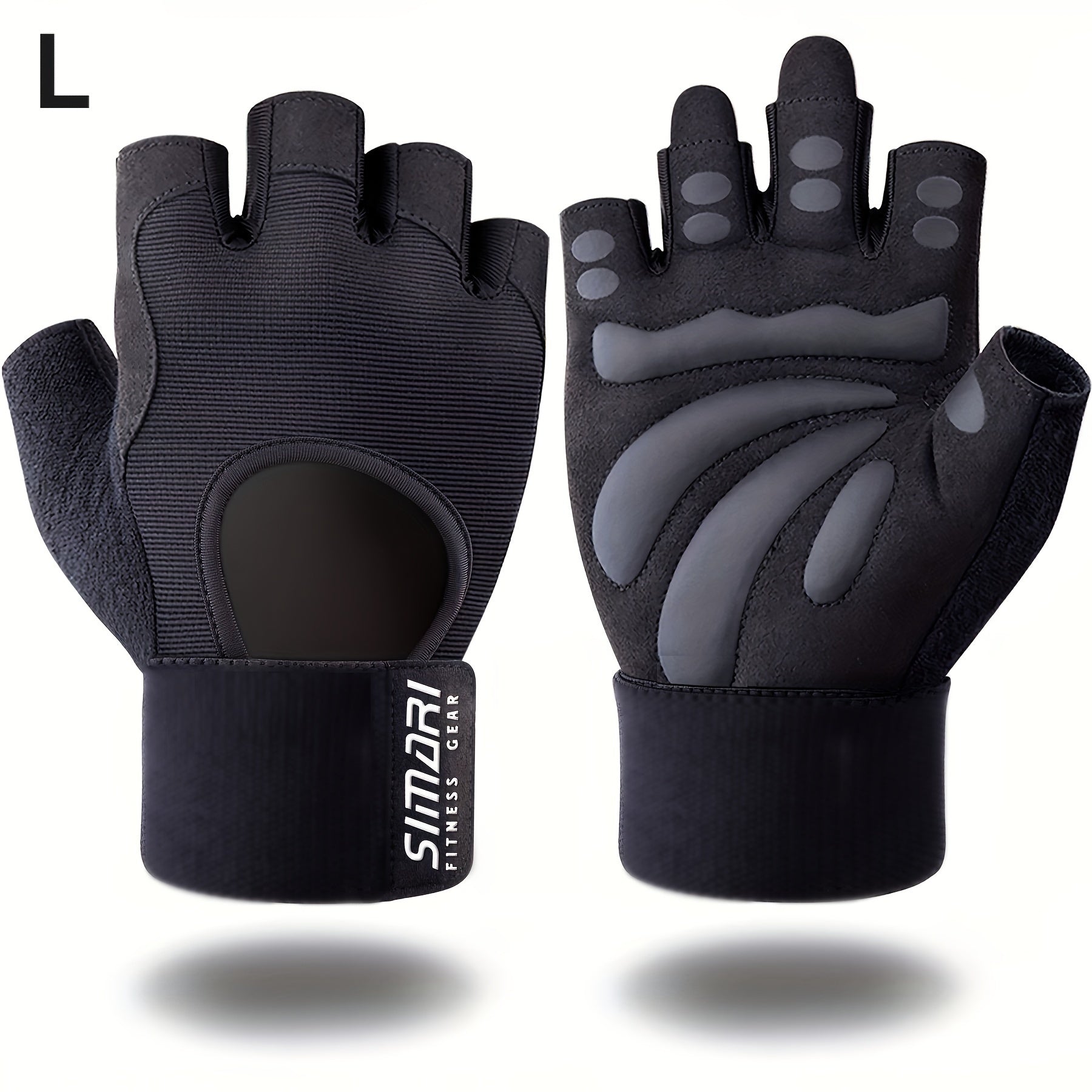 Paire de gants de fitness avec support poignet et paume complète, offrant grip renforcé pour musculation, entraînement et sports indoor/outdoor.