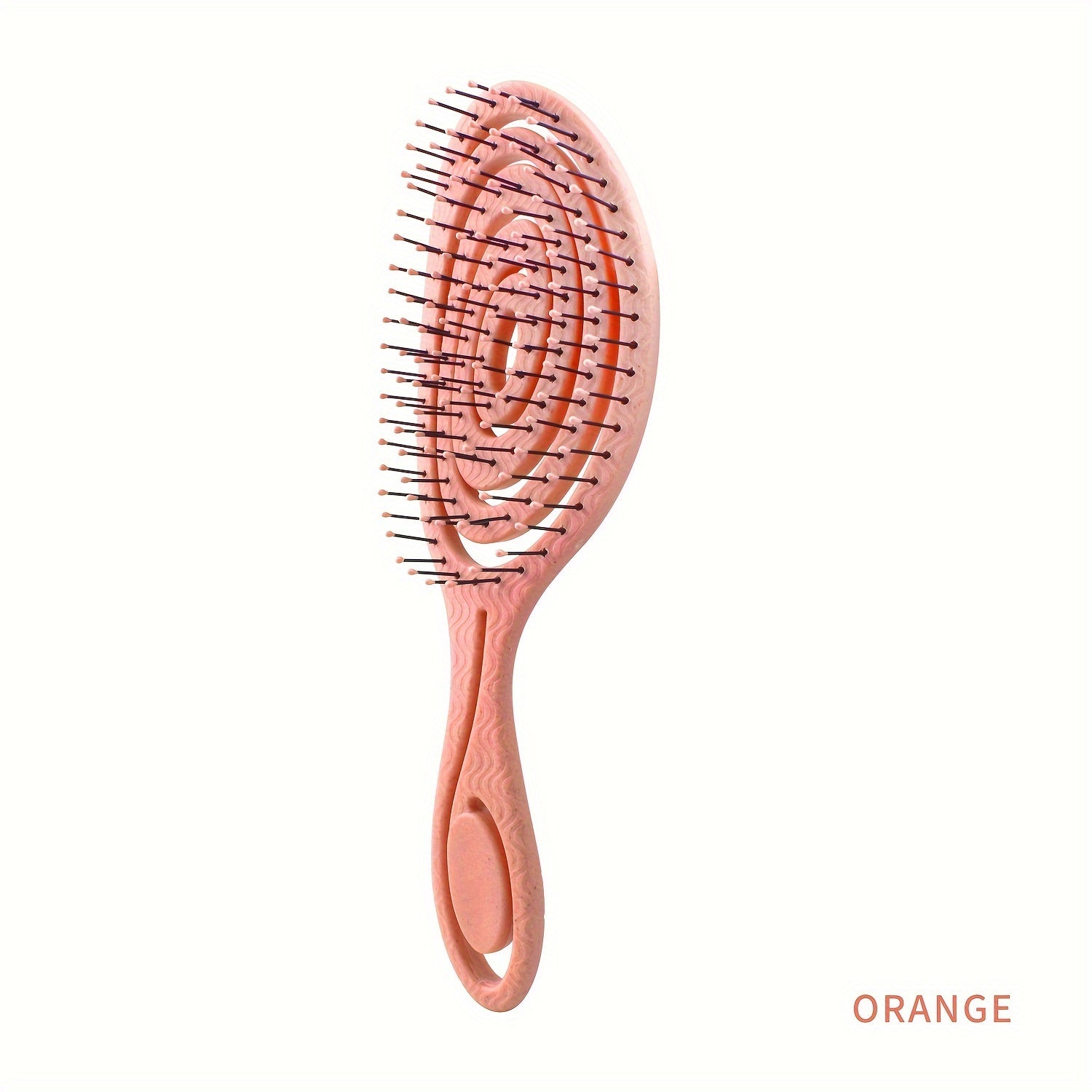 Peigne coiffure oval ajouré, démêlage facile pour cheveux secs ou mouillés, design ergonomique et pratique.