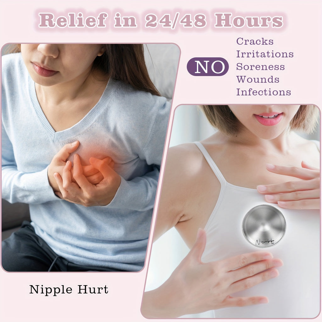 Coupes d’allaitement originales en argent avec 2 anneaux de protection en silicone, protège-tétons, taille standard.