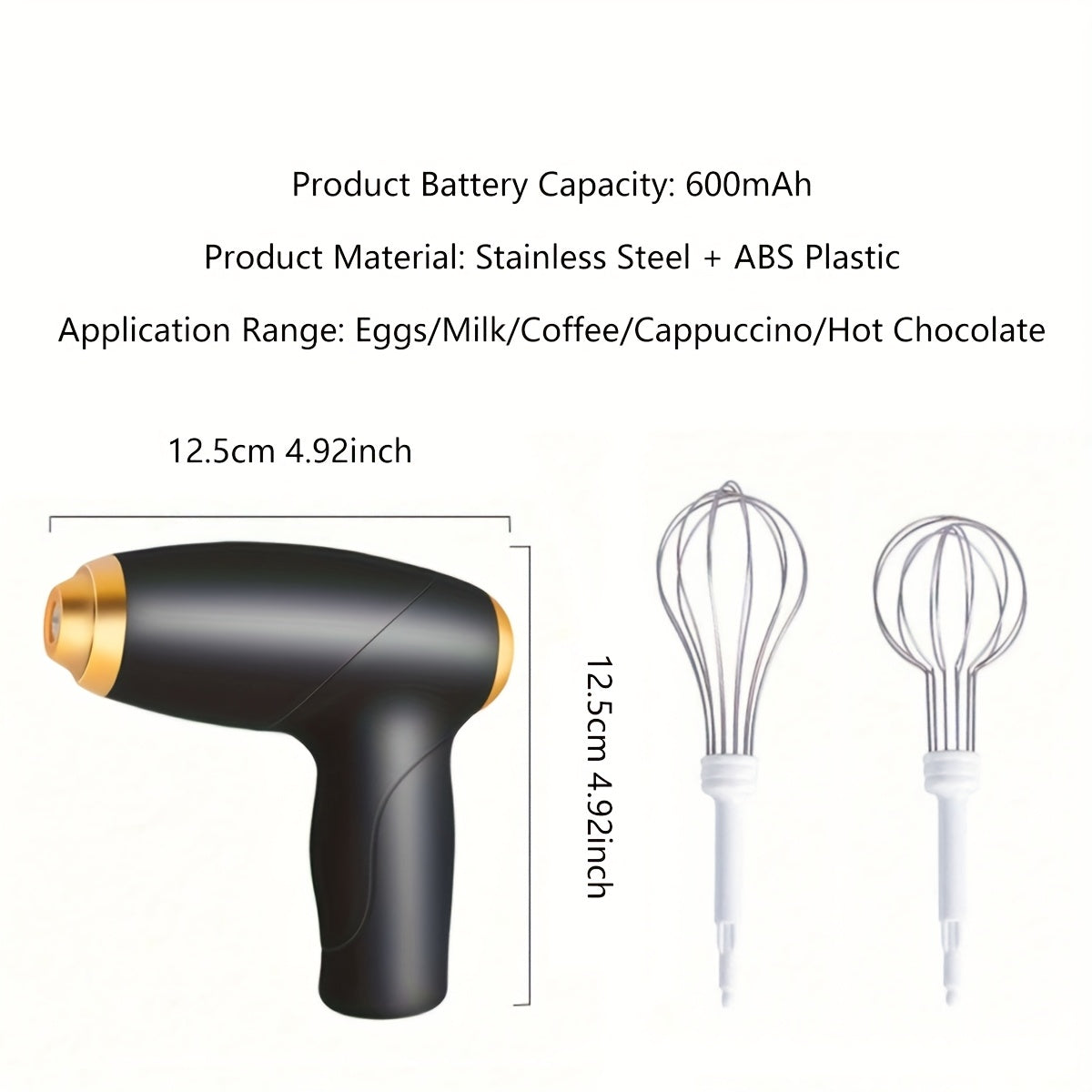 Fouet Électrique Portable USB : Sans fil, léger et rechargeable, idéal pour pâtisserie, gâteaux et muffins, usage domestique ou professionnel.