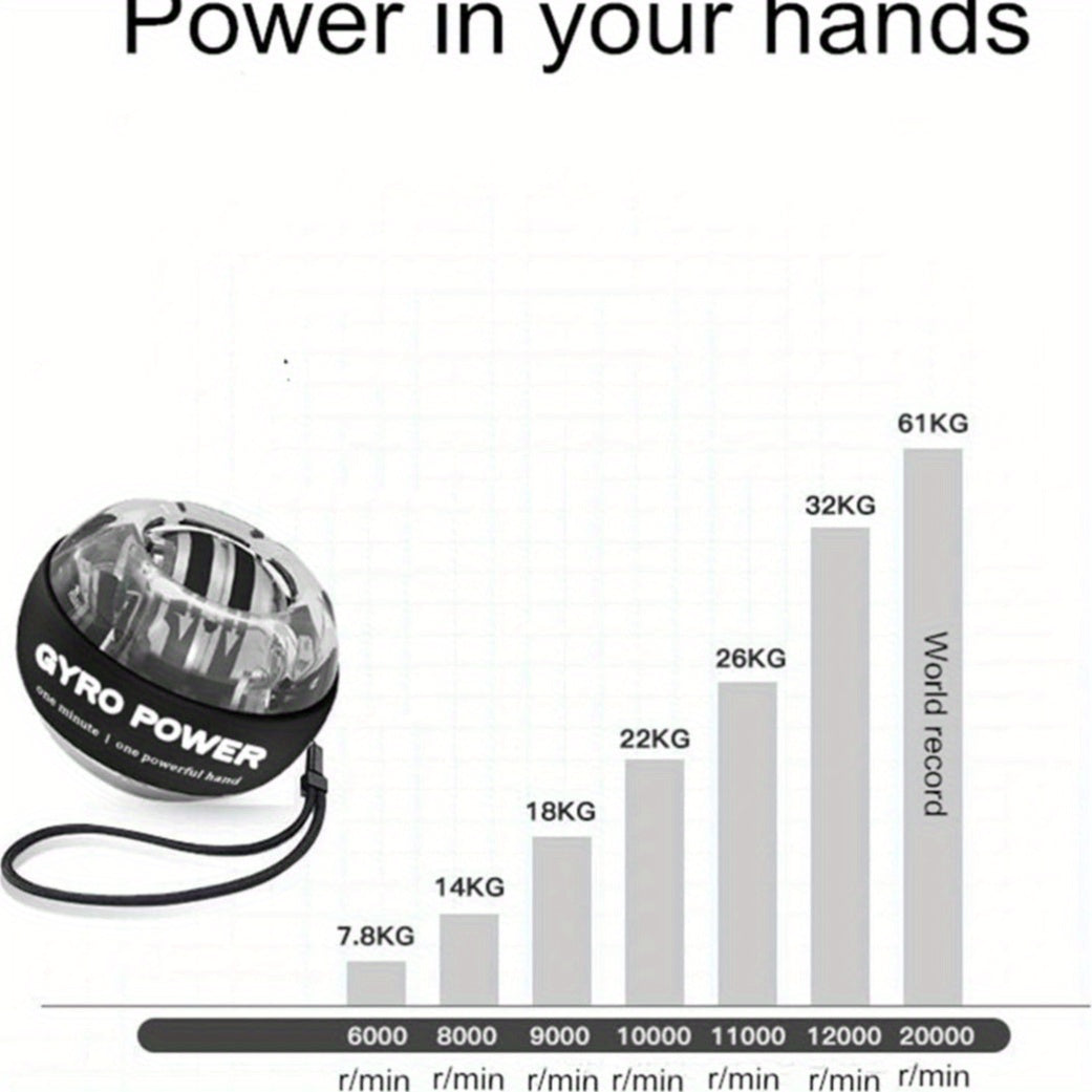 Gyroball, entraîneur de force pour poignets, bras et doigts, portable et durable, idéal pour les exercices musculaires et de rééducation.