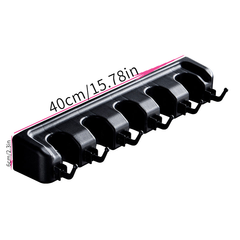 1pc Wall-Mounted Broom and Mop Holder, Garden Tool Organizer for Home Laundry Room, Closet, Shed, Garage Storage, Rust-Resistant Plastic Rack with Hooks for Rake, Shovel, and Mop, Garden Tool Organizer|Wallmounted Holder|Dura