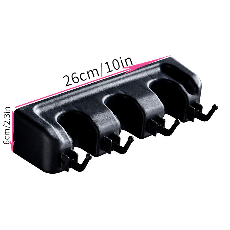 1pc Wall-Mounted Broom and Mop Holder, Garden Tool Organizer for Home Laundry Room, Closet, Shed, Garage Storage, Rust-Resistant Plastic Rack with Hooks for Rake, Shovel, and Mop, Garden Tool Organizer|Wallmounted Holder|Dura