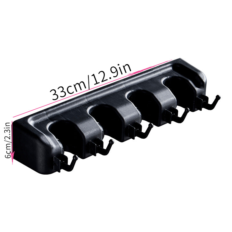 1pc Wall-Mounted Broom and Mop Holder, Garden Tool Organizer for Home Laundry Room, Closet, Shed, Garage Storage, Rust-Resistant Plastic Rack with Hooks for Rake, Shovel, and Mop, Garden Tool Organizer|Wallmounted Holder|Dura