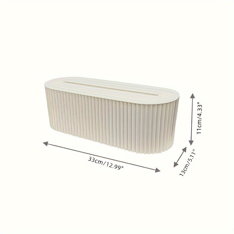 Boîte de rangement pour câbles à grande capacité Organiseur de bureau avec couvercle, gain de place, idéal pour bureau, salon et rangement domestique.