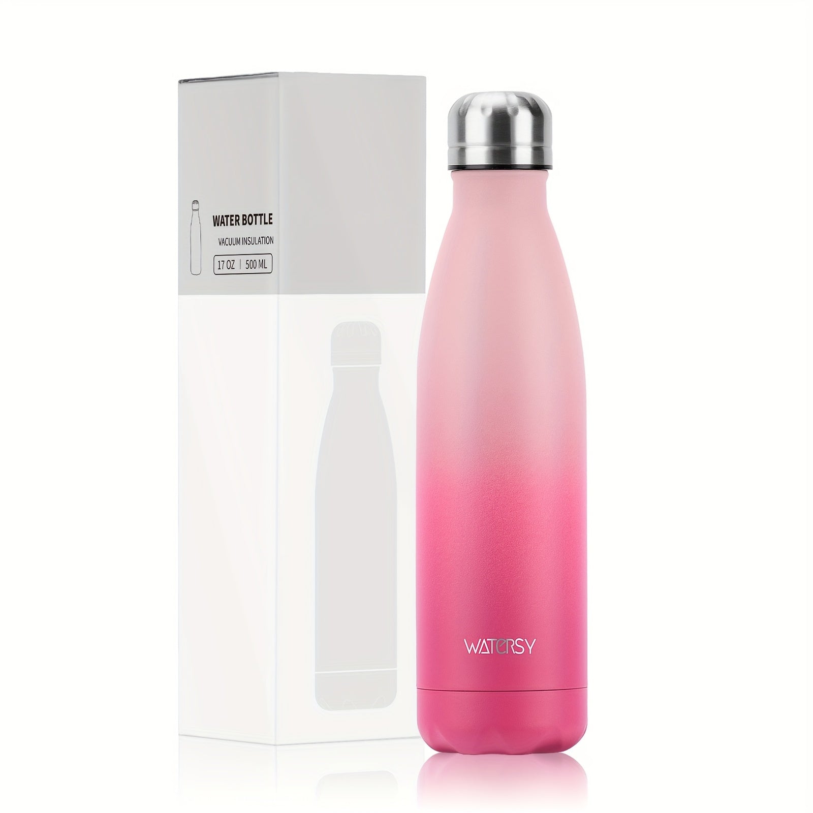 Bouteille WATERSY 500 ml en acier inoxydable, thermique, étanche, sans BPA, conserve boissons chaudes 12 h et froides 24 h.