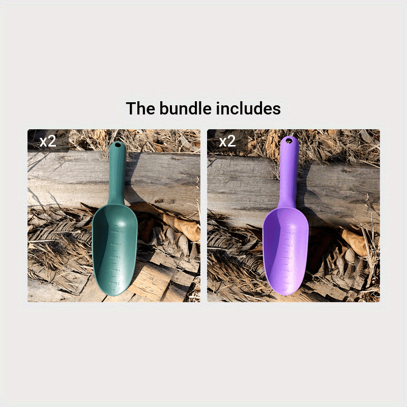 Pelle de jardin en plastique, pour planter fleurs et légumes, ameublir terre et rempotage, graduée et maniable, outil pratique.