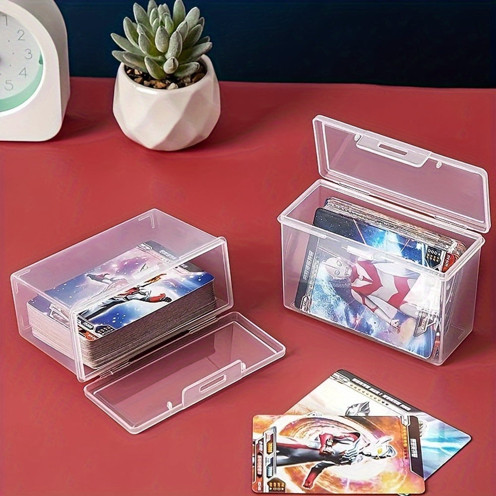 1pc/2pcs Card Storage Box, Transparent Plastic Box, Business Card Arrangement Box