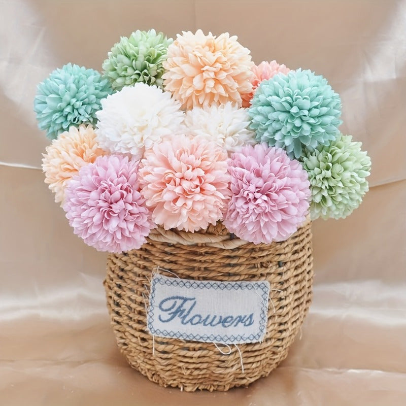 Lot de 10 fleurs artificielles, chrysanthèmes, bouquets décoratifs pour mariage, maison, jardin, fête ou centre de table DIY.