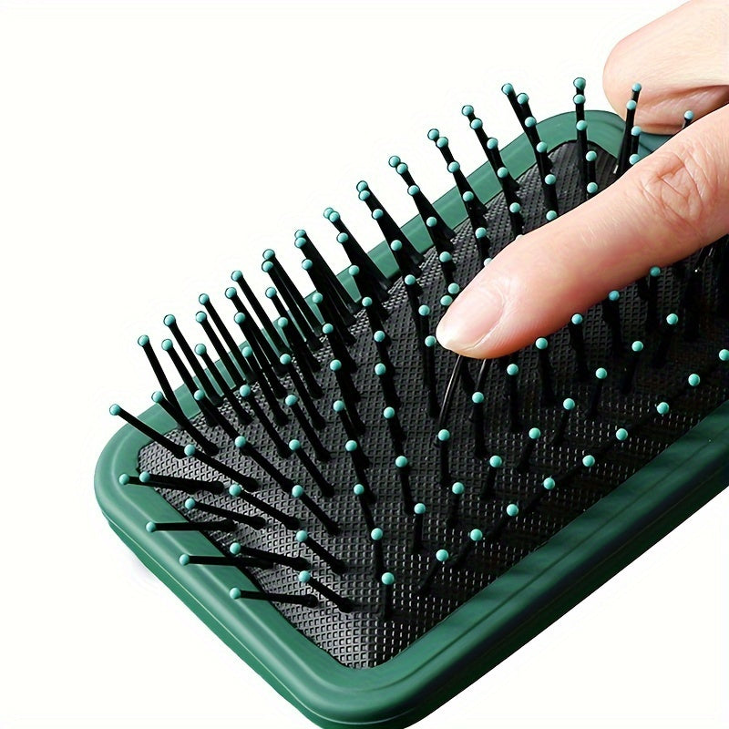 Peigne massage cuir chevelu avec coussin d’air, démêlant et bouclant, accessoire coiffure adapté à tous types de cheveux.