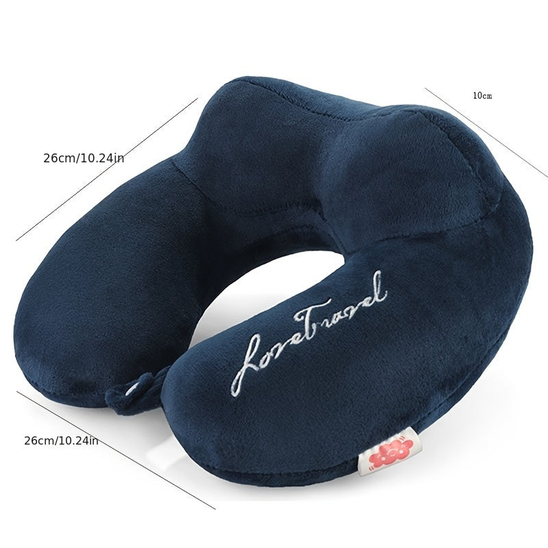Coussin de voyage en U, soutien cervical moyen-ferme, portable, lavable, confortable pour sommeil côté/dos, voiture, avion ou domicile.