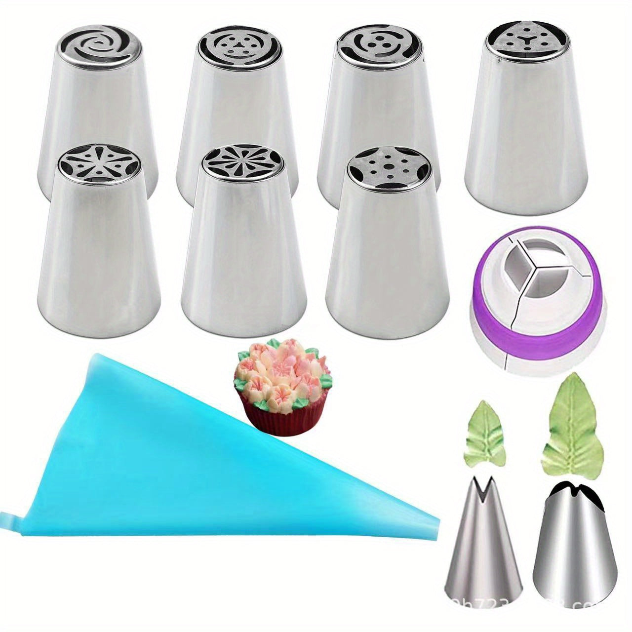 7pcs Stainless Steel Piping Tips Set - Perfect for Cupcakes, Cakes & Cookies - Essential Baking Tools for Home Chefs