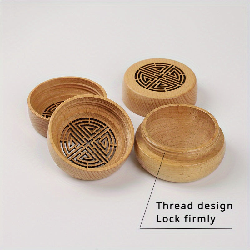 Diffuseur d’huiles essentielles en bois avec boîte à encens et boules, bouchon vissé rétro, parfum durable, décor maison et voiture.