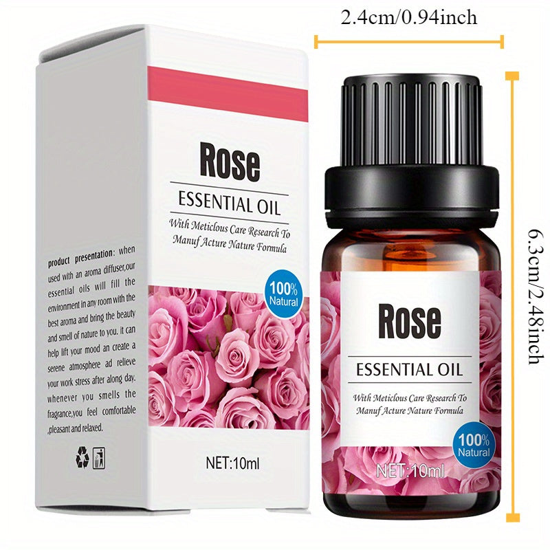 Coffret d’huiles essentielles Lavande, citron, menthe, camomille, mer profonde et rose, parfait pour diffuseurs et humidificateurs, aromathérapie relaxante.