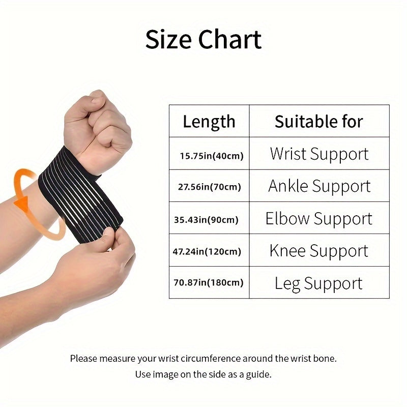 Bandage de Compression Élastique : Maintien ajustable pour cheville, poignet, genou et cuisse, respirant, idéal protection sportive et soutien musculaire.