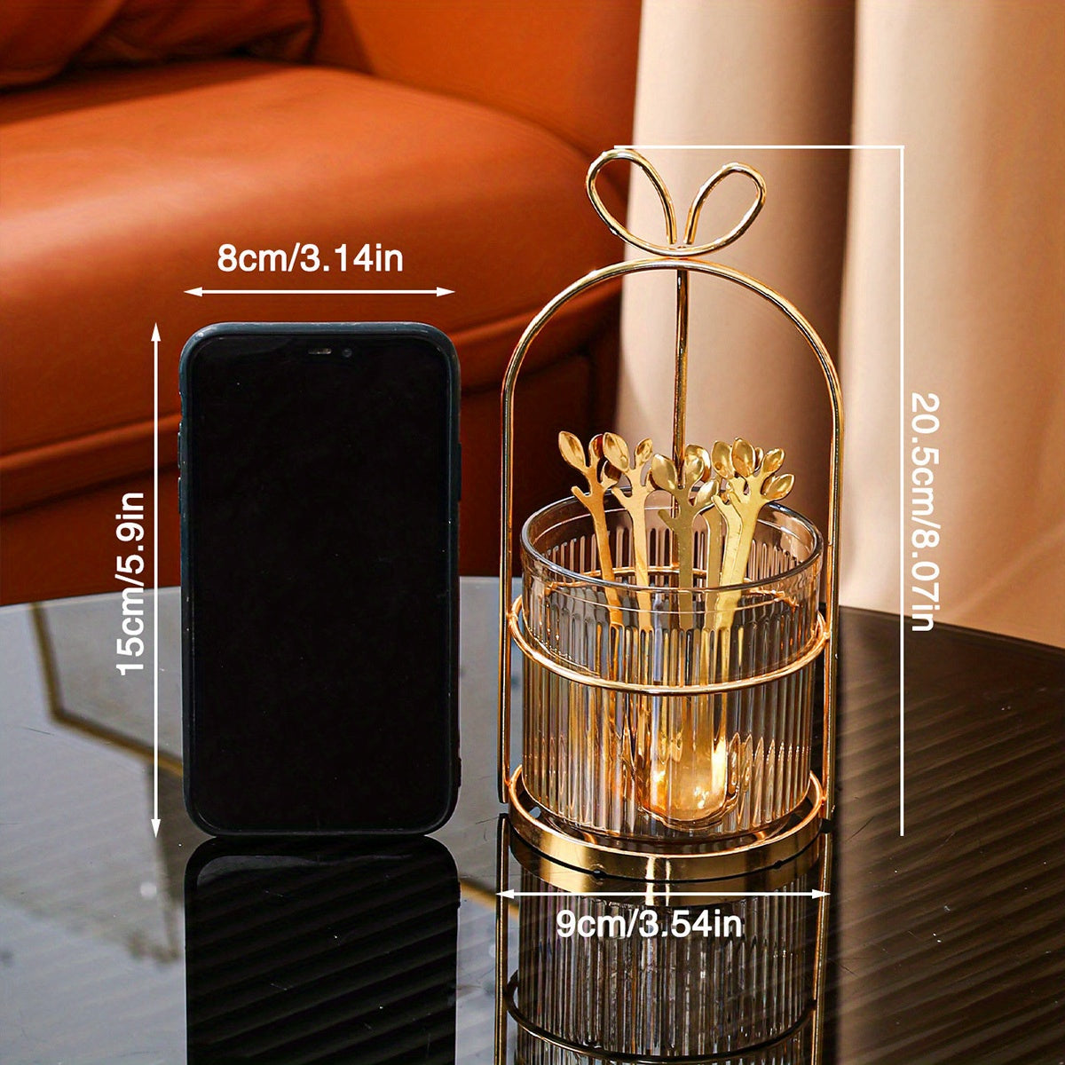 Stainless Steel Coffee Spoon Set with Storage Jar and Iron Holder - 6 Spoons, Kitchen Organizer for Home &amp; Restaurant Use