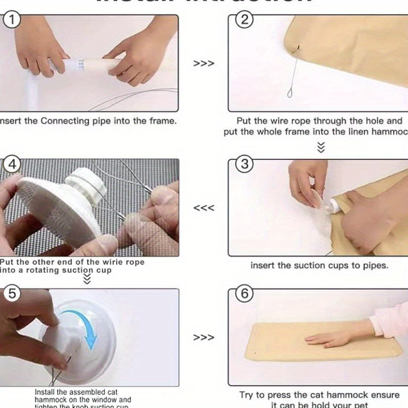 Extra Large Cat Window Hammock Bed with Heavy Duty Suction Cups - 13.61KG Weight Capacity, Hanging Indoor Cat Tree - Easy Install/Remove, Open Grid Design for Safety - Washable &amp; Durable Frame - Ideal for Multi-Cat Households