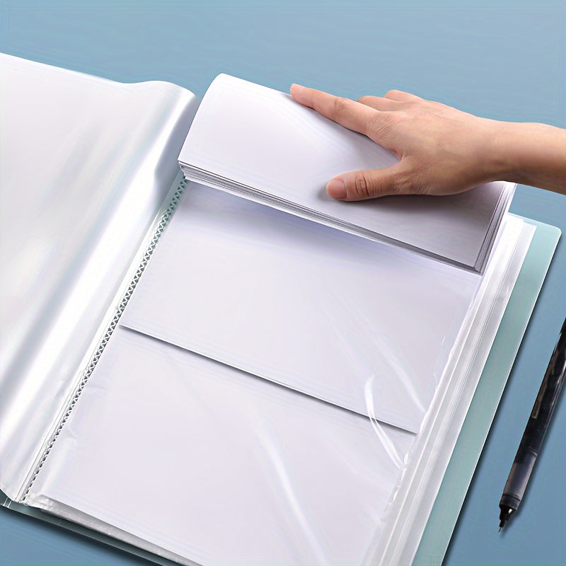A Folder with 20/30/40/60/80/100 Inner Pages, an A4 Transparent Insert Folder for Organizing Materials, a Multi-Layer Large-Capacity Office Folder for A4 Student Exam Papers, Available in 6 Colors.