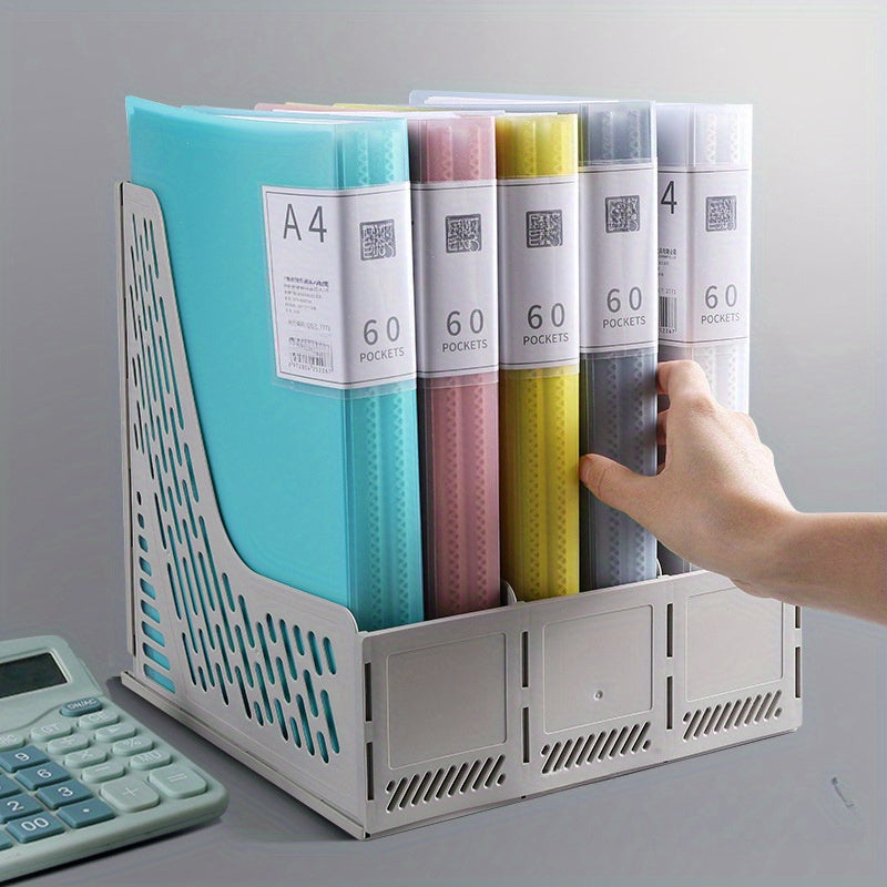 A Folder with 20/30/40/60/80/100 Inner Pages, an A4 Transparent Insert Folder for Organizing Materials, a Multi-Layer Large-Capacity Office Folder for A4 Student Exam Papers, Available in 6 Colors.