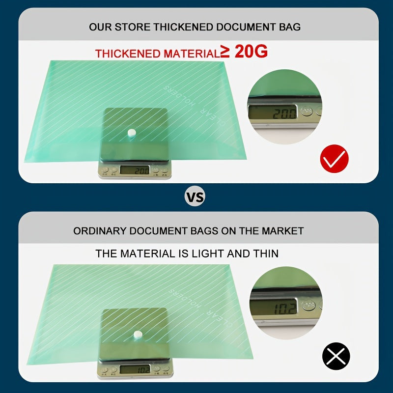 10pcs, Thickened Random Color File Bag A4 Transparent Waterproof Snap Button File Bag Large Capacity Office Data File Bag Student Test Paper Bag, Back-to-School Supplies, Kawaii Stationery, School Colors, Stationery