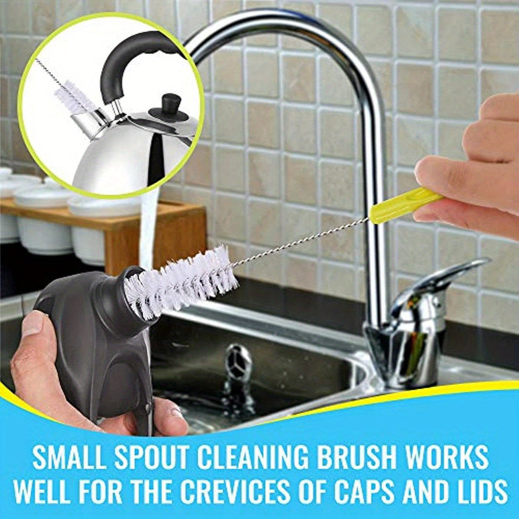 5pcs Bottle Cleaning Brush Set - Long Handle Bottle Cleaner for Washing Narrow Neck Beer Bottles, Durable Plastic Material, Ideal for Kitchen &amp; Outdoor Use, Kitchen Cleaning Essentials|Ergonomic Brush|Flexible Cleaning Tool,