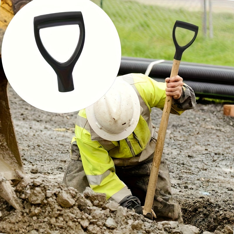 مقبض مجرفة بلاستيكي متين ومريح للغاية مع قبضة مريحة وتصميم منحني/مستقيم - متوافق مع المجرفة والمجرفة وملحقات جزازة العشب - مثالي لإزالة الثلوج والبستنة وتنسيق الحدائق وحفر التربة