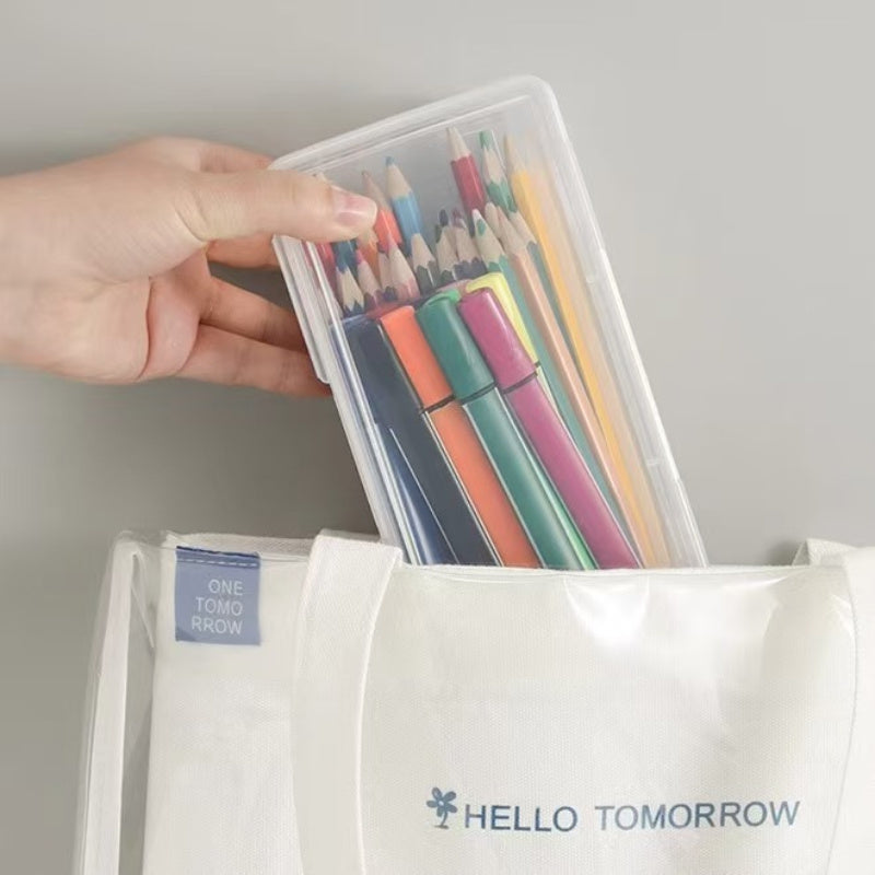 4-Pack Large Transparent Storage Boxes with Lids - Heavy-Duty Organizer Bins, Clear Stackable Containers for, Office, Arts & Crafts - Lightweight & Portable with Snap Lid Closure, Ideal for Home,, Workspace Organization, Stor