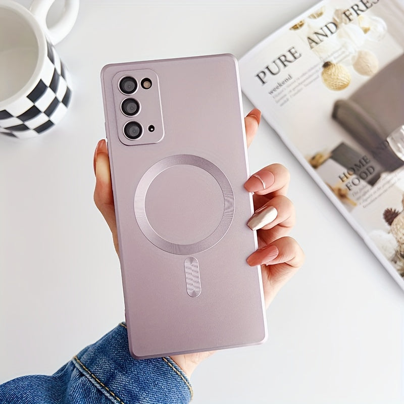 Coque transparente plaquée compatible charge magnétique sans fil, antichoc, pour Samsung Galaxy S20 à S23, offrant protection et style épuré.