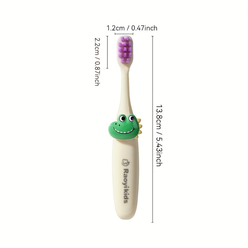 Lot de 8 brosses à dents enfants, poils doux, protection des gencives, designs colorés avec animaux, idéales pour l’apprentissage du brossage.