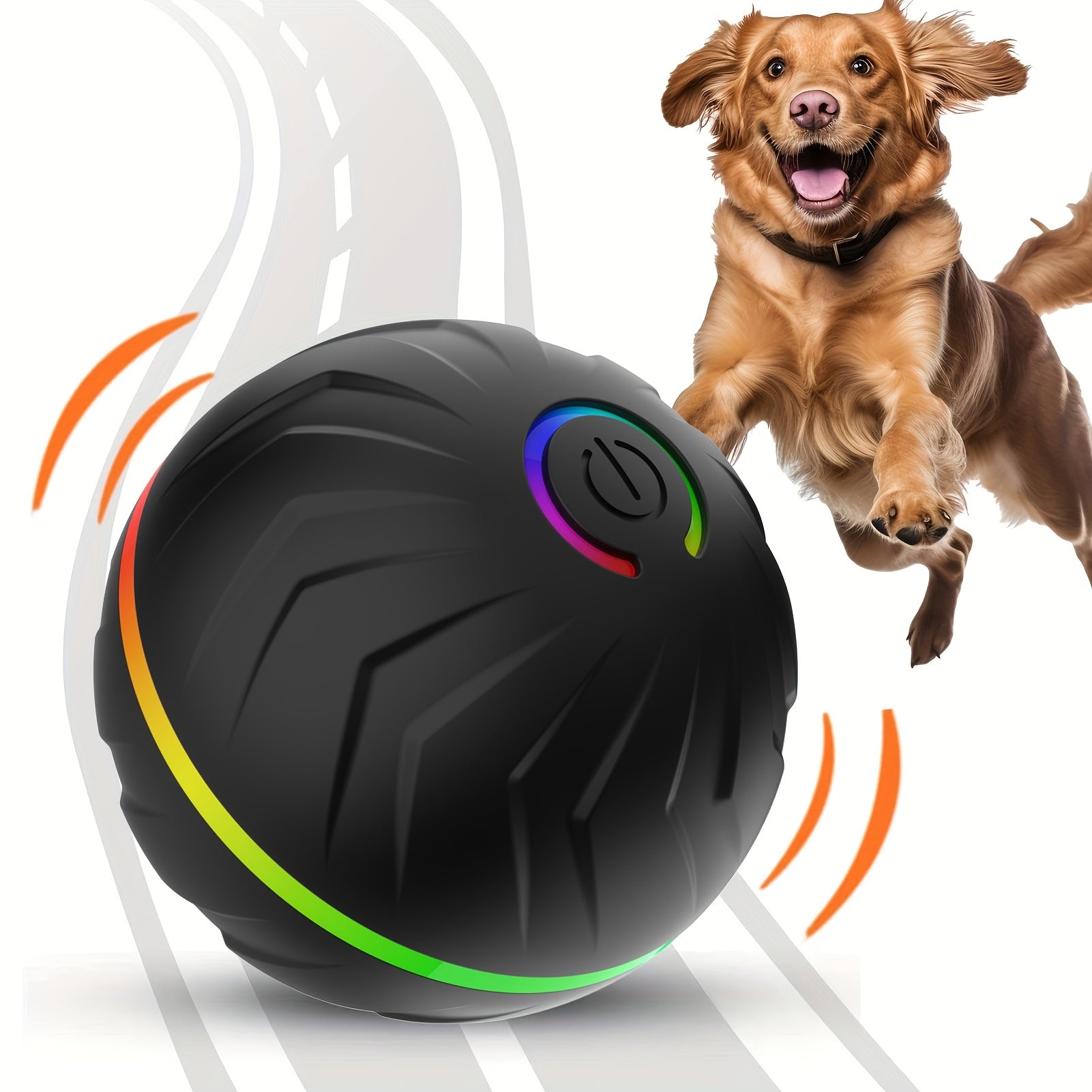 Balle interactive intelligente 6,6 cm, activation par mouvement, rebond automatique, durable et rechargeable, idéale pour chiens toutes tailles.