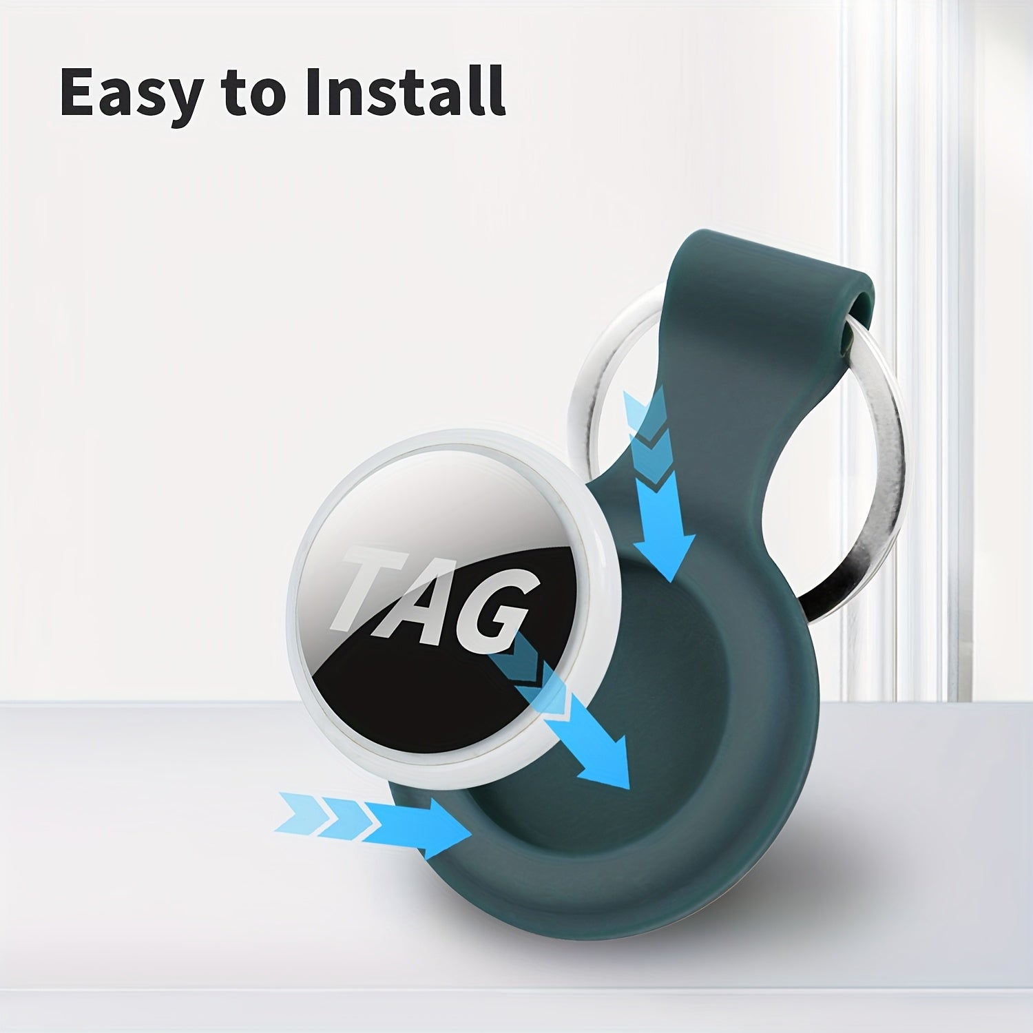 Lot de 4 coques de protection pour Apple AirTag, anti-perte, avec porte-clés, sécurise et transporte facilement votre traceur.