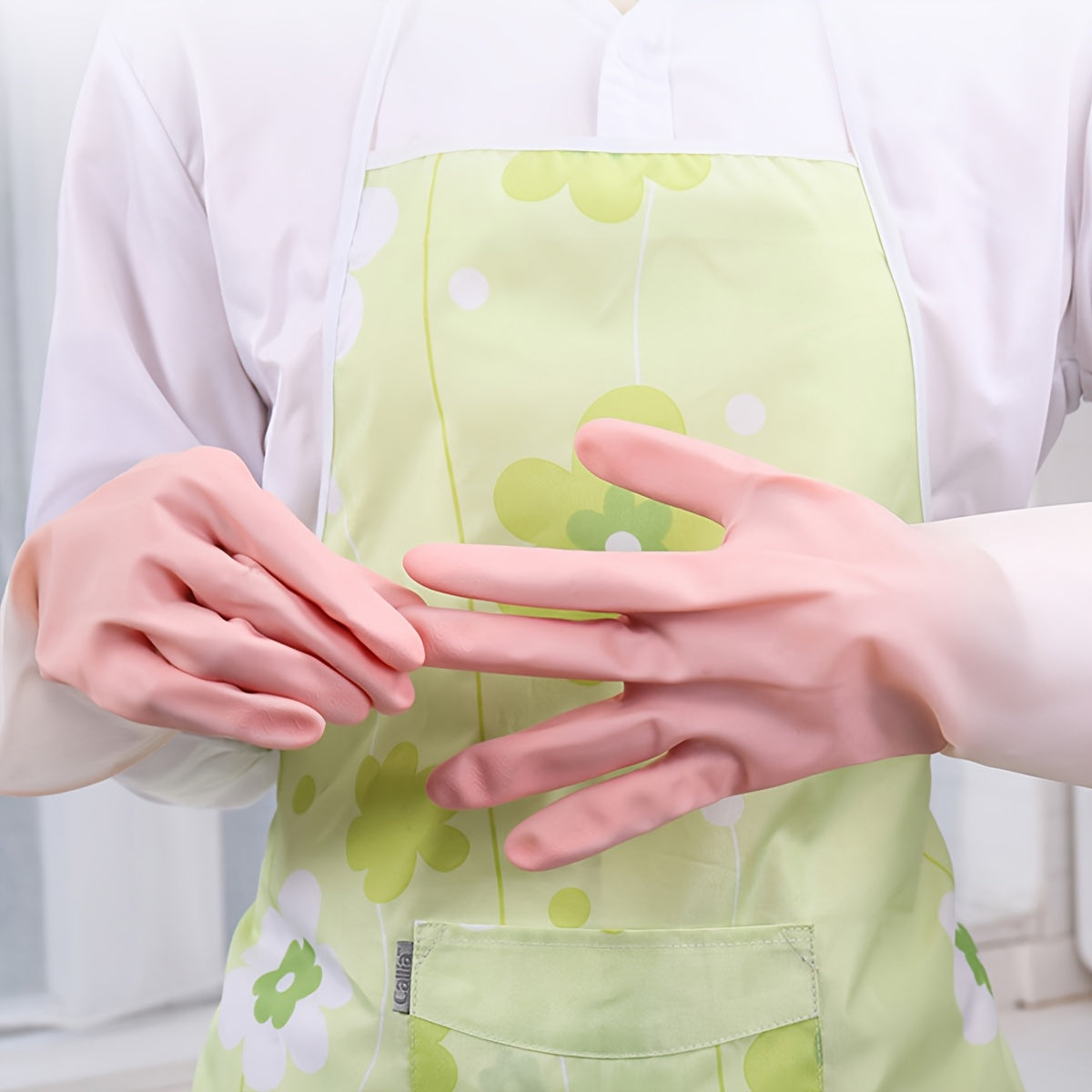 3pcs Waterproof Rubber Gloves for Kitchen, Bathroom &amp; Laundry - Durable PVC, Ambidextrous Dishwashing &amp; Cleaning Gloves in Light Blue, Pink, and White, Dishwashing Gloves|Pastel Colors|Durable Rubber Gloves, Dishwashing Glove