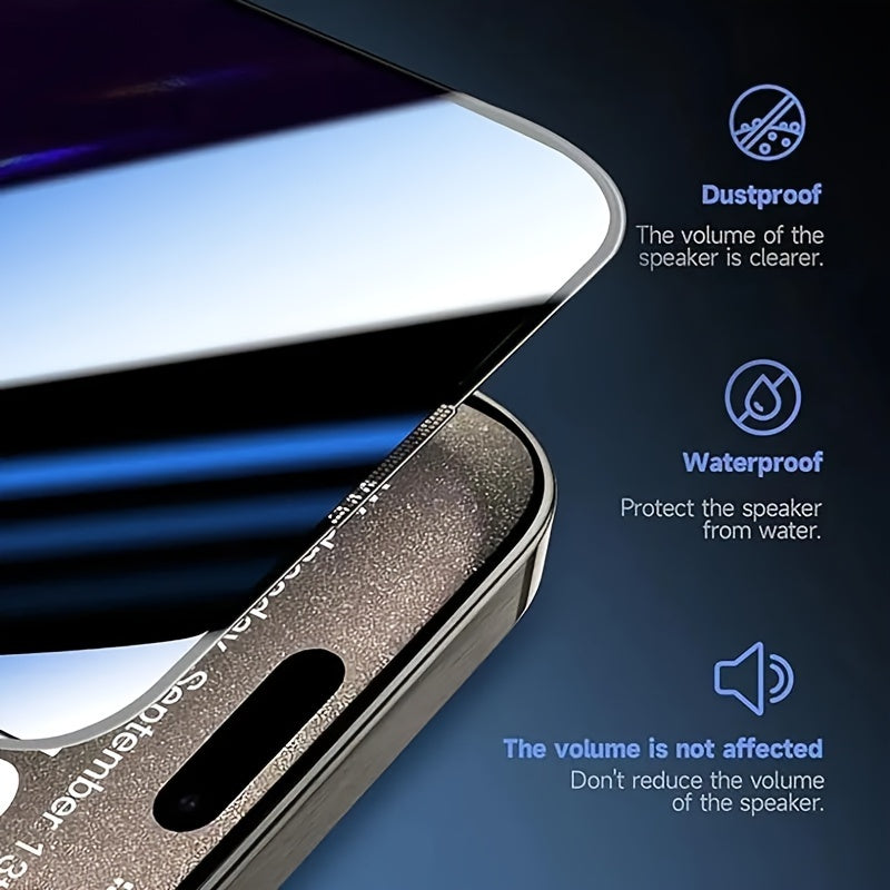 Lot de 5 Protecteurs d’Écran iPhone : Verre trempé 9H, couverture totale, anti-rayures et anti-traces, compatible Dynamic Island et coques.