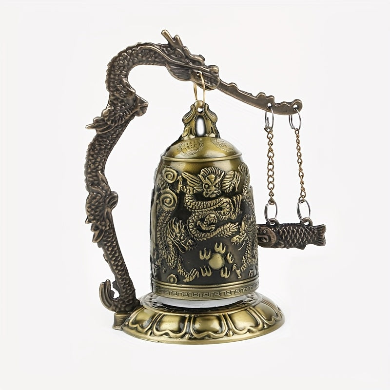 Handcrafted Bronze Dragon Bell - Ancient Chinese Style Feng Shui Decor for Home, Office &amp; Bedroom - Good Luck Charm