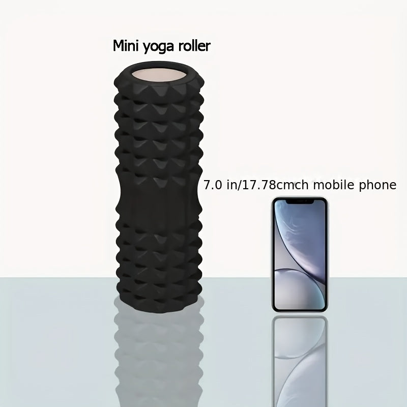 1pc EVA Foam Massage Roller for Yoga & Pilates, Medium Firmness, Manual Operation, Fitness Back Exercise Tool, Mobility Improvement, Gym Training Accessory - Black, Blue, Purple