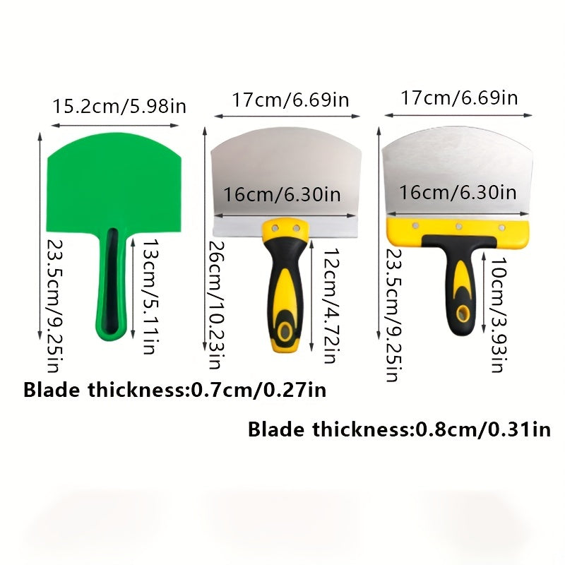 Truelle incurvée en acier inoxydable Outil épais en forme d’éventail pour plâtriers, ouvriers pétroliers, gratter cendres ou appliquer plâtre avec précision.