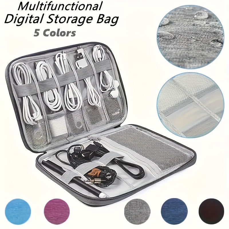 Packing Organizers, Luggage Organizer Bag, Travel Digital Cable Storage Pouch with 8 Elastic Loops for Data Lines, Earphone Wires, USB Drives, Memory Card Electronic Accessories &amp; Watch Straps – Mesh Compartment Holder, Sui