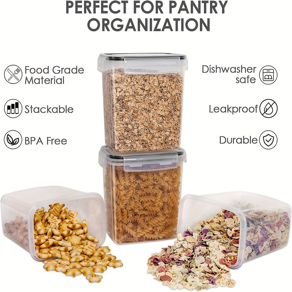 2/6pcs Cereal Storage Container Set 1.6L / 54oz, for Cereal,Flour,Sugar,Baking Supplies, Plastic Airtight Food Storage Containers,with Labels