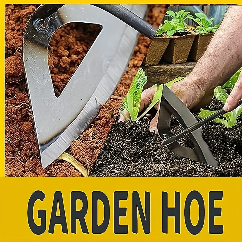 Premium All-Steel Hardened Hollow Hoe - Handheld Weeding Rake with Sharp Tines for Efficient Garden Maintenance, Durable &amp; Rust-Resistant, Ideal for Vegetable Gardens &amp; Garden Houses, Garden Hoe, Garden Tool, Rustresistant To