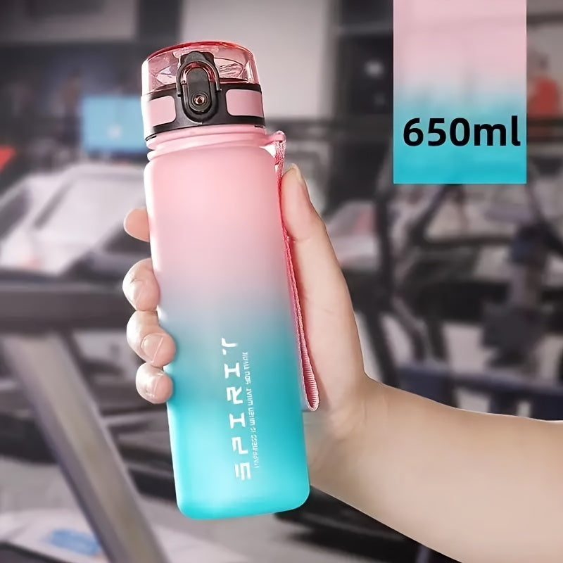 1pc 21.98oz/33.81oz Portable Sports Fitness Travel Water Bottle, Gradient Plastic Drinking Bottle For Men &amp; Women