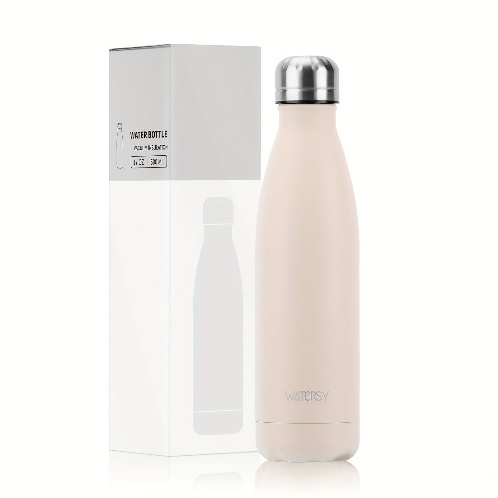 Bouteille WATERSY 500 ml en acier inoxydable, thermique, étanche, sans BPA, conserve boissons chaudes 12 h et froides 24 h.