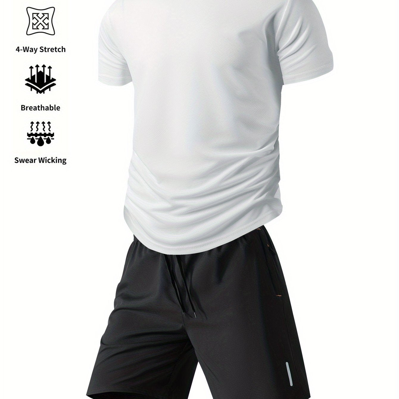 Ensemble sportif homme été, deux pièces, léger et respirant, parfait pour fitness, course, entraînement et loisirs actifs.