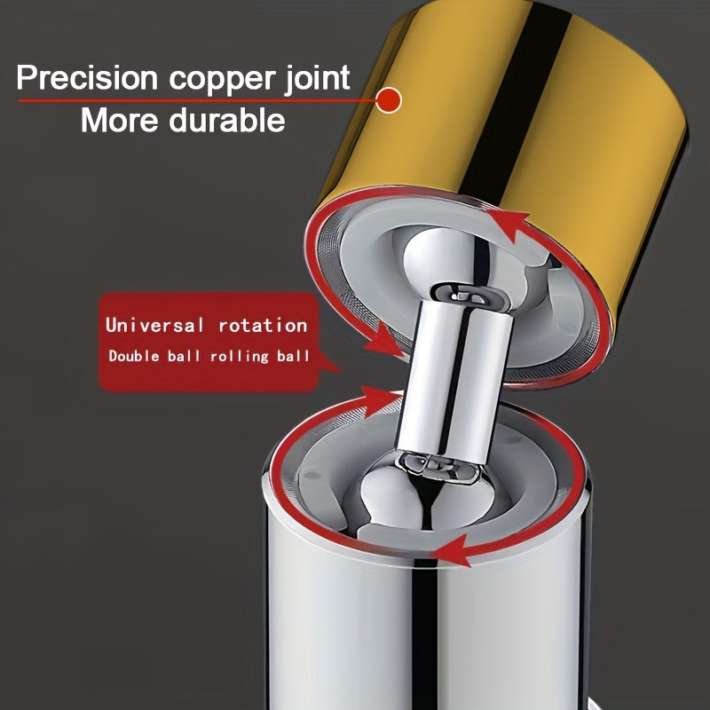 Extension de robinet 360° multifonction : trois modes d’eau, tête rotative, raclage et rinçage. Compatible diamètres 20–24 mm avec adaptateurs inclus.
